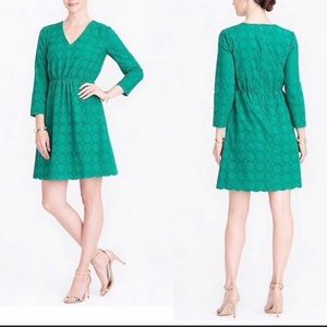 J. Crew Green Lace Dress